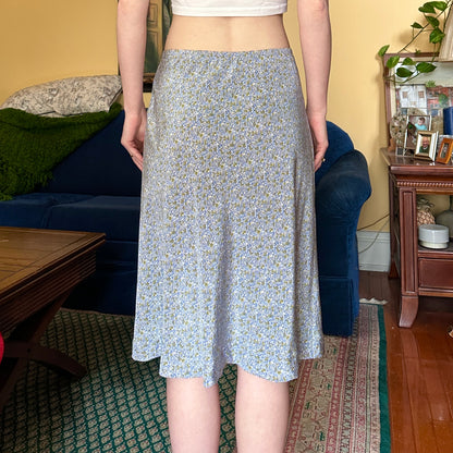 Blue and Green Floral Skirt, S