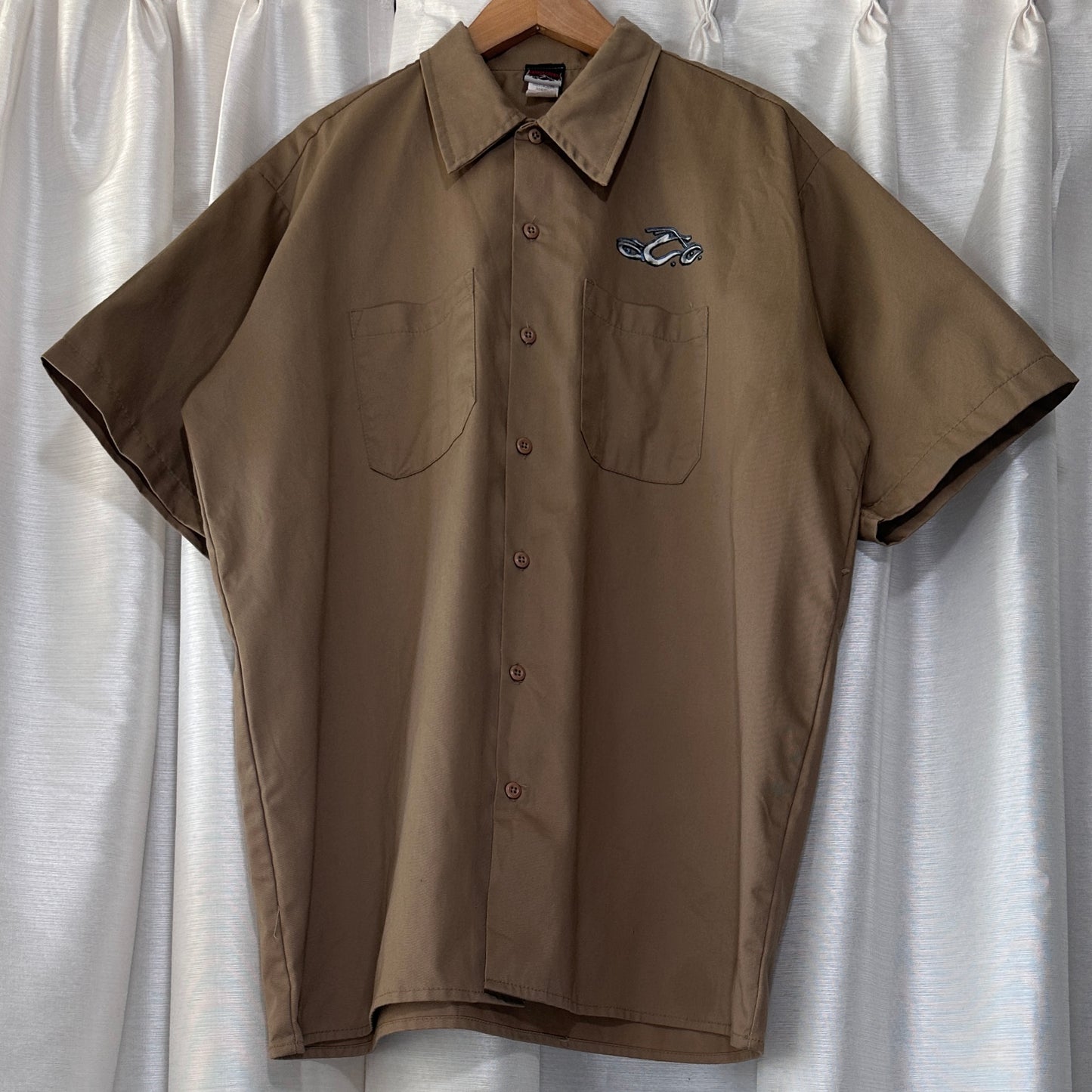 Orange County Choppers Tan Short Sleeve Button Down, XXL