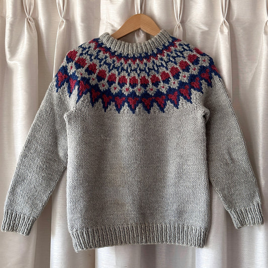 Grey Hand-Knit Sweater, S