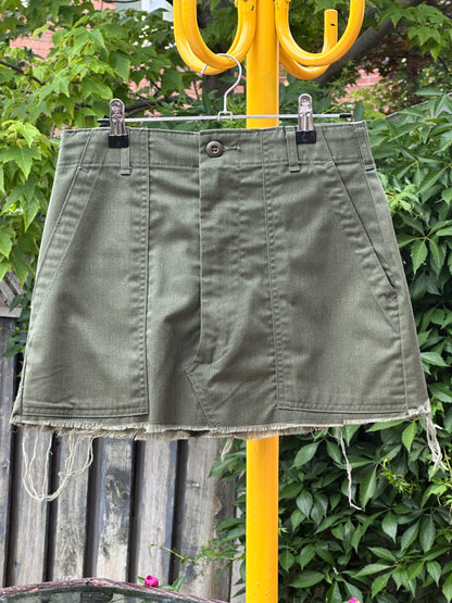 Green Cargo Short Skirt, 28 - Skirt - Cherry Buzz