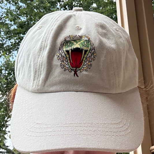 Baseball Hat with Snake Graphic - Cherry Buzz