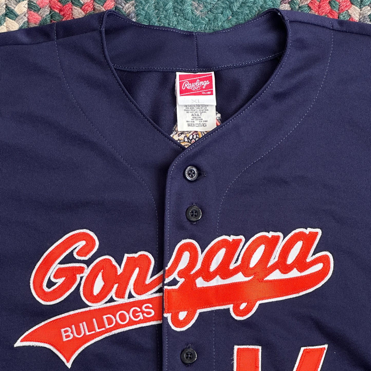 Gonzaga Bulldogs Baseball Jersey, XL