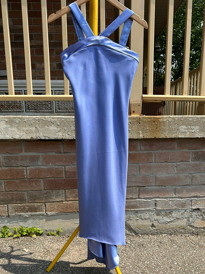 Blue Cocktail Dress, S - Dress - Cherry Buzz