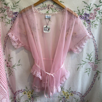 Fontina Dream Wear Pink Sheer Lace Cover, M