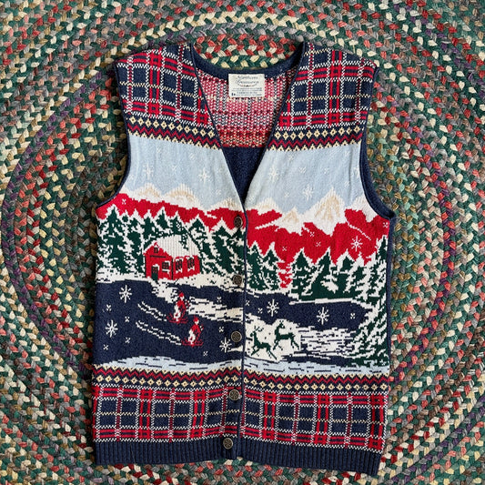 Northern Treasures Northern Treasures Festive Winter Sweater Vest, L (L)