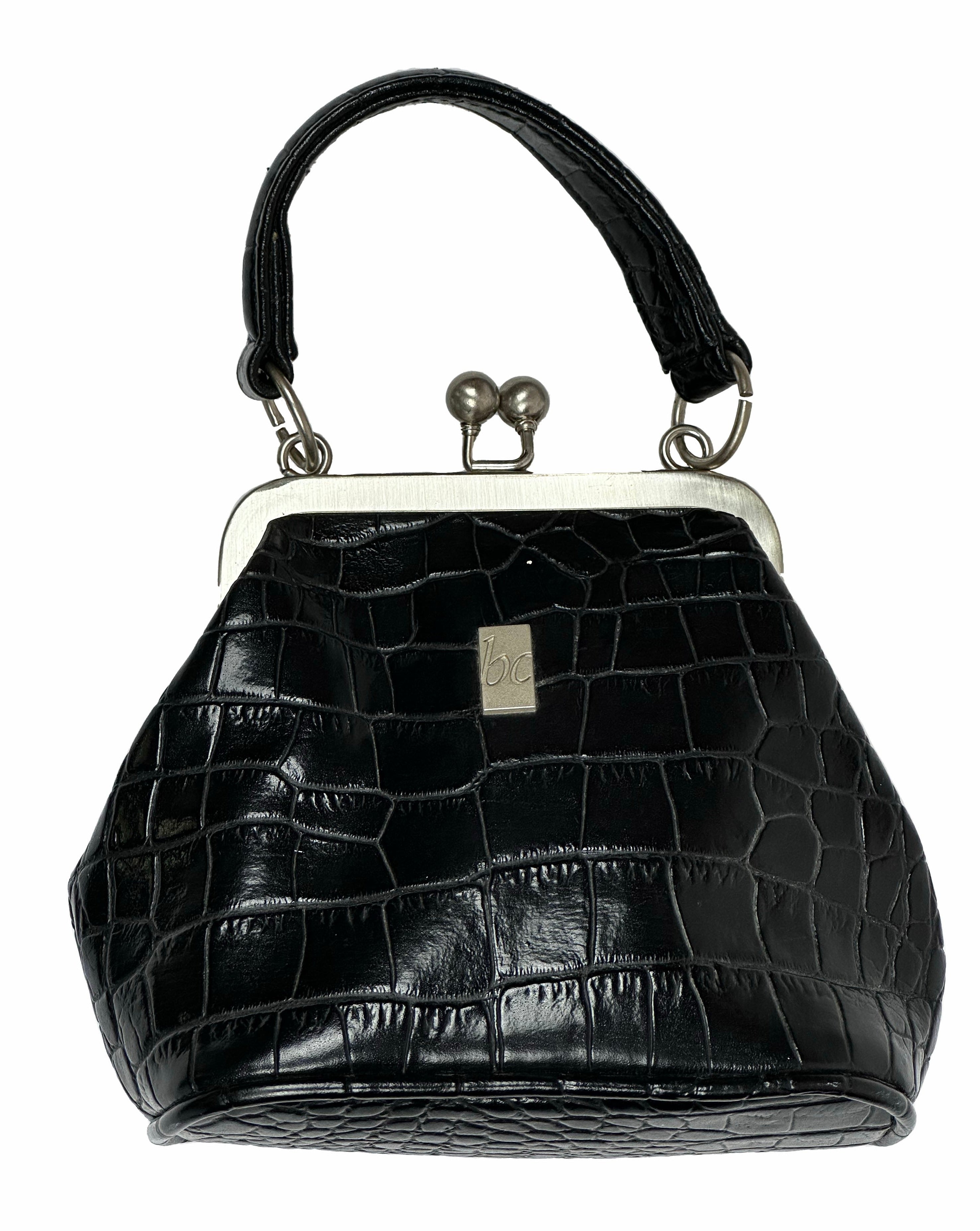 Black leather outlet mini purse