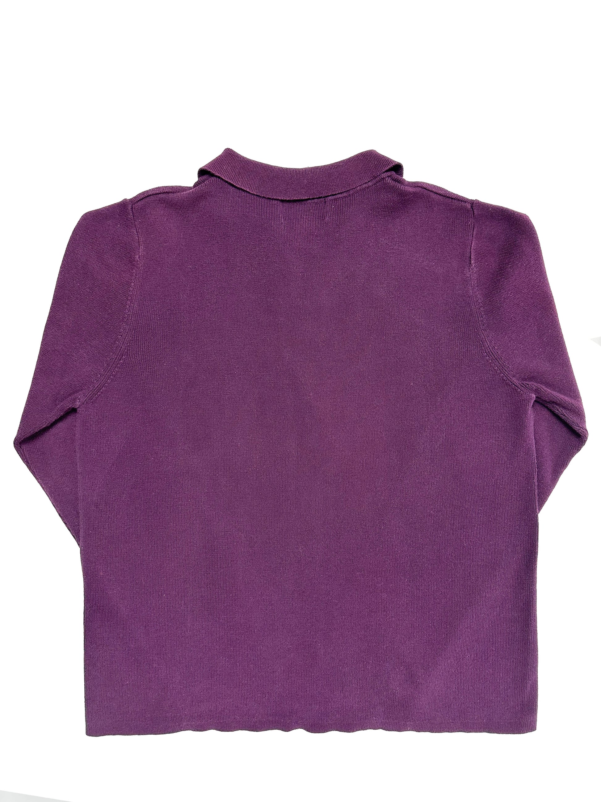 Charter Club Purple Cotton Zip Up, L - Sweater - Cherry Buzz