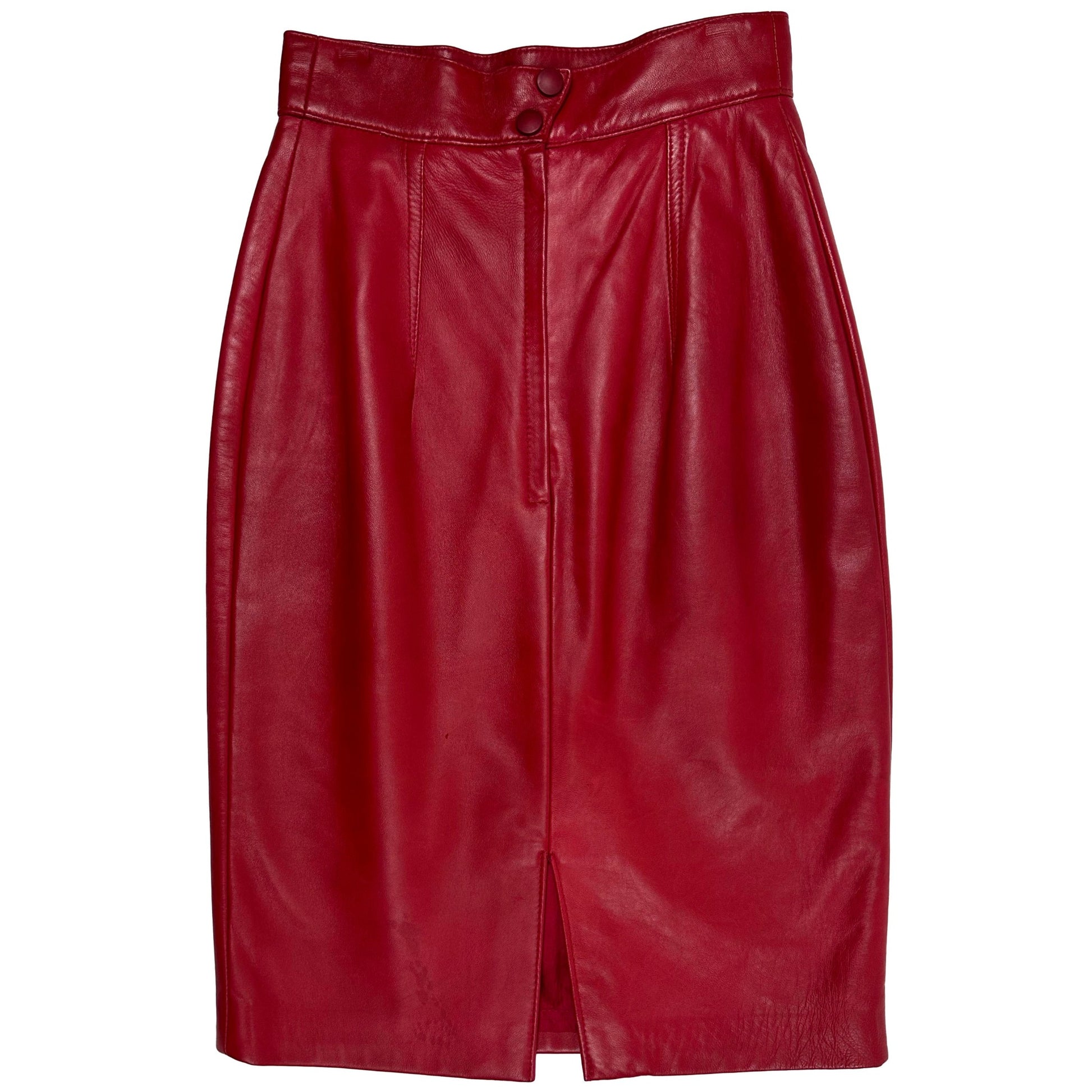 Danier Red Leather Skirt, 2 - Skirt - Cherry Buzz