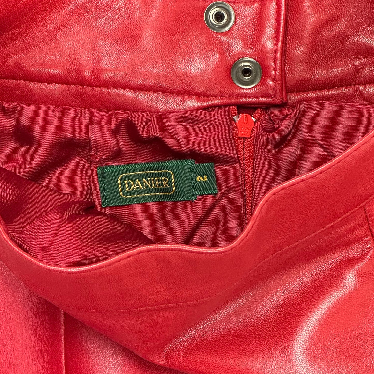 Danier Red Leather Skirt, 2 - Skirt - Cherry Buzz