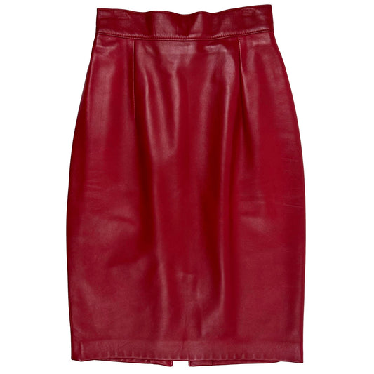 Danier Red Leather Skirt, 2 - Skirt - Cherry Buzz