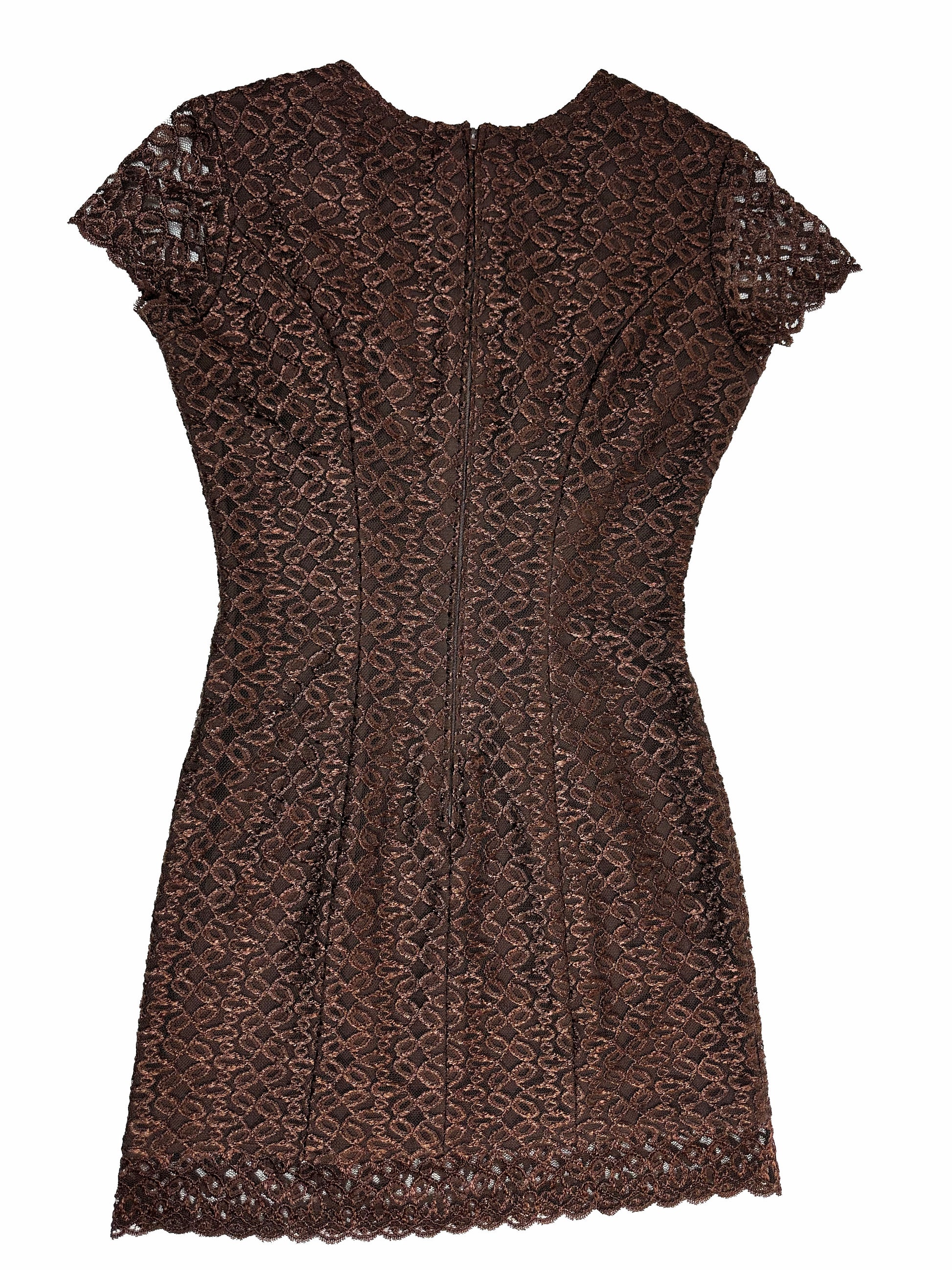 Georgette Vintage Brown Cocktail Dress, S - Dress - Cherry Buzz