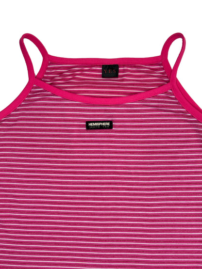 Hemisphere Jeans Pink Striped Spaghetti Strap Top, M - Shirt - Cherry Buzz