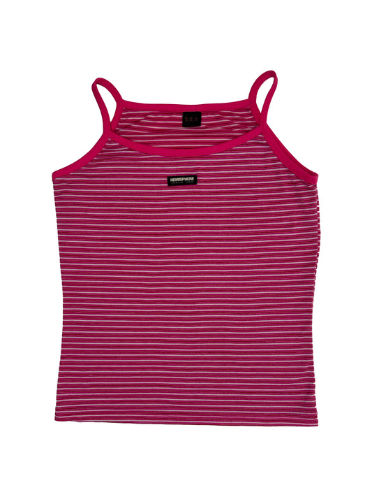 Hemisphere Jeans Pink Striped Spaghetti Strap Top, M - Shirt - Cherry Buzz