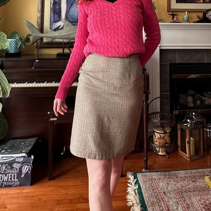 Vintage Hounds Tooth Pencil Skirt, 24/25 - Skirt - Cherry Buzz