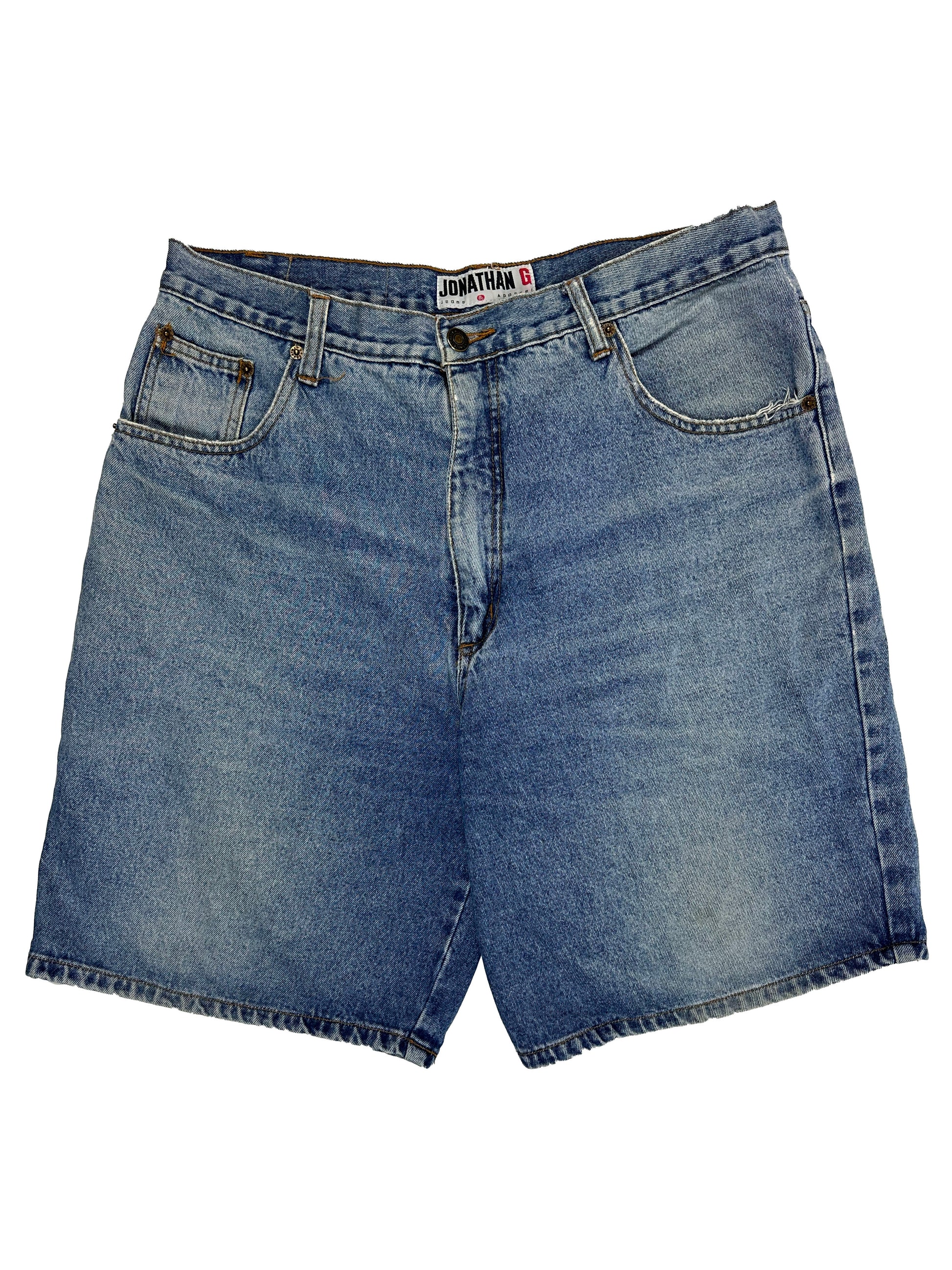 Blue Denim Bermuda Shorts, 30 - Pants - Cherry Buzz