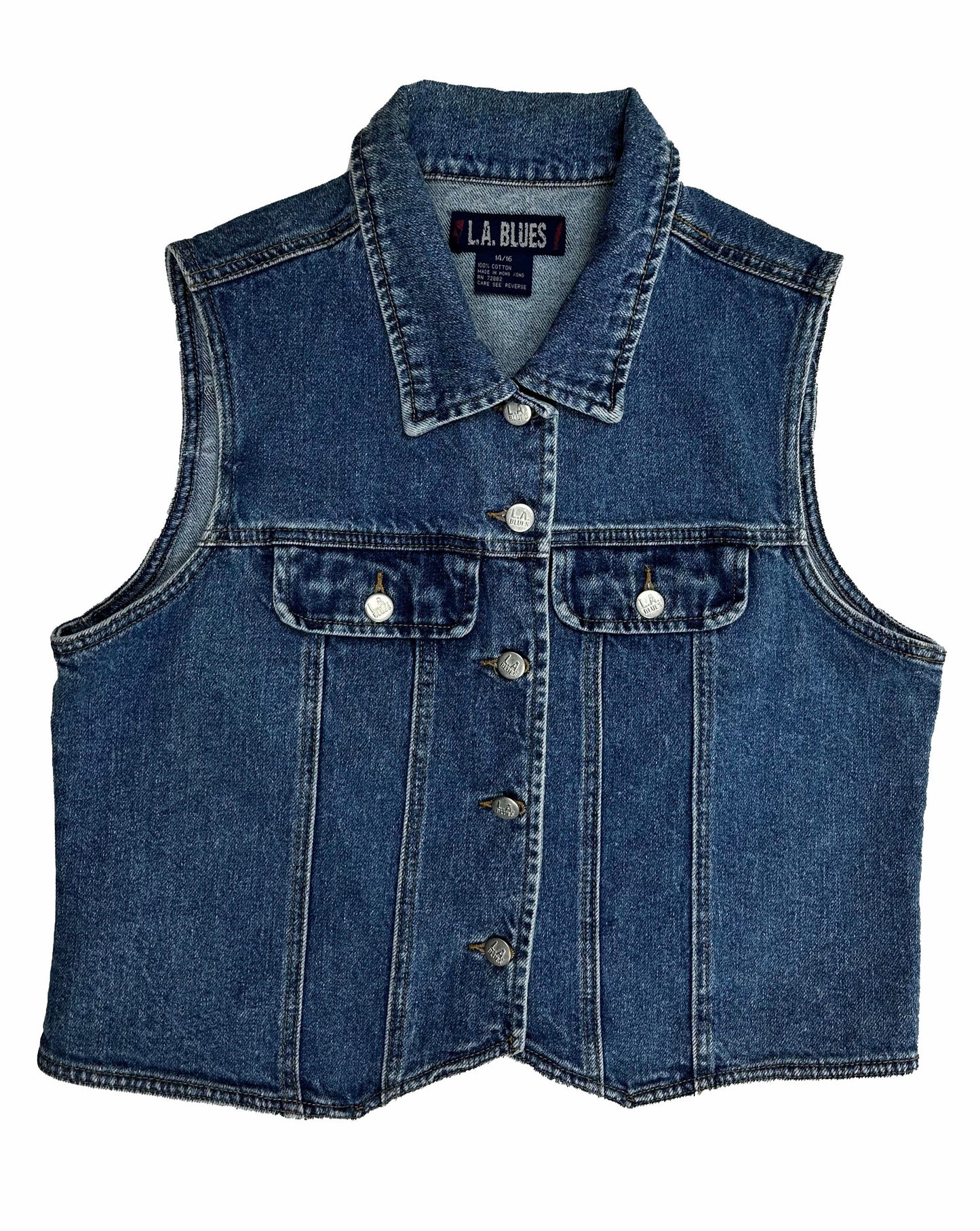 L.A. Blues Jean Vest, L - Vest - Cherry Buzz