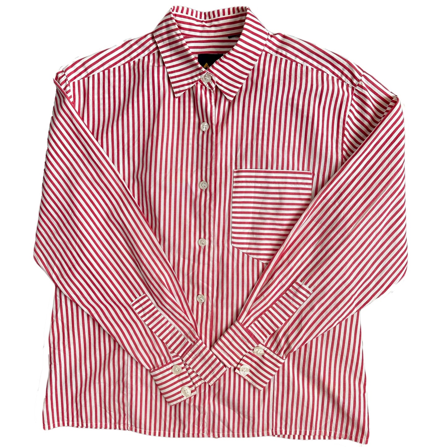 Liz Sport Vintage Red and White Striped Button Down, M - Shirt - Cherry Buzz