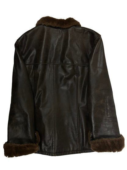 Pegabo Brown Leather Jacket, L - Leather Jacket - Cherry Buzz