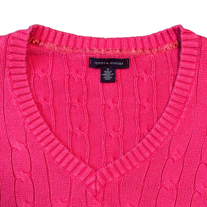 Tommy Hilfiger Pink Cable Knit Sweater, M - Sweater - Cherry Buzz