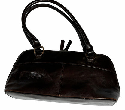 Brown Multi-Tone Leather Shoulder Bag - Accessory - Cherry Buzz