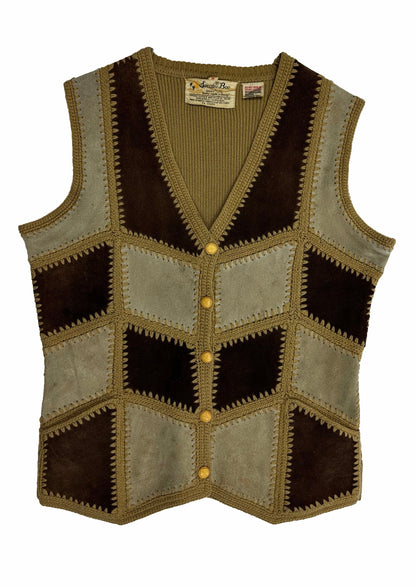 Bee Banff Vintage Suede Sweater Vest, S - Vest - Cherry Buzz