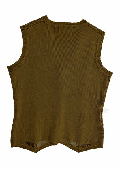 Bee Banff Vintage Suede Sweater Vest, S - Vest - Cherry Buzz