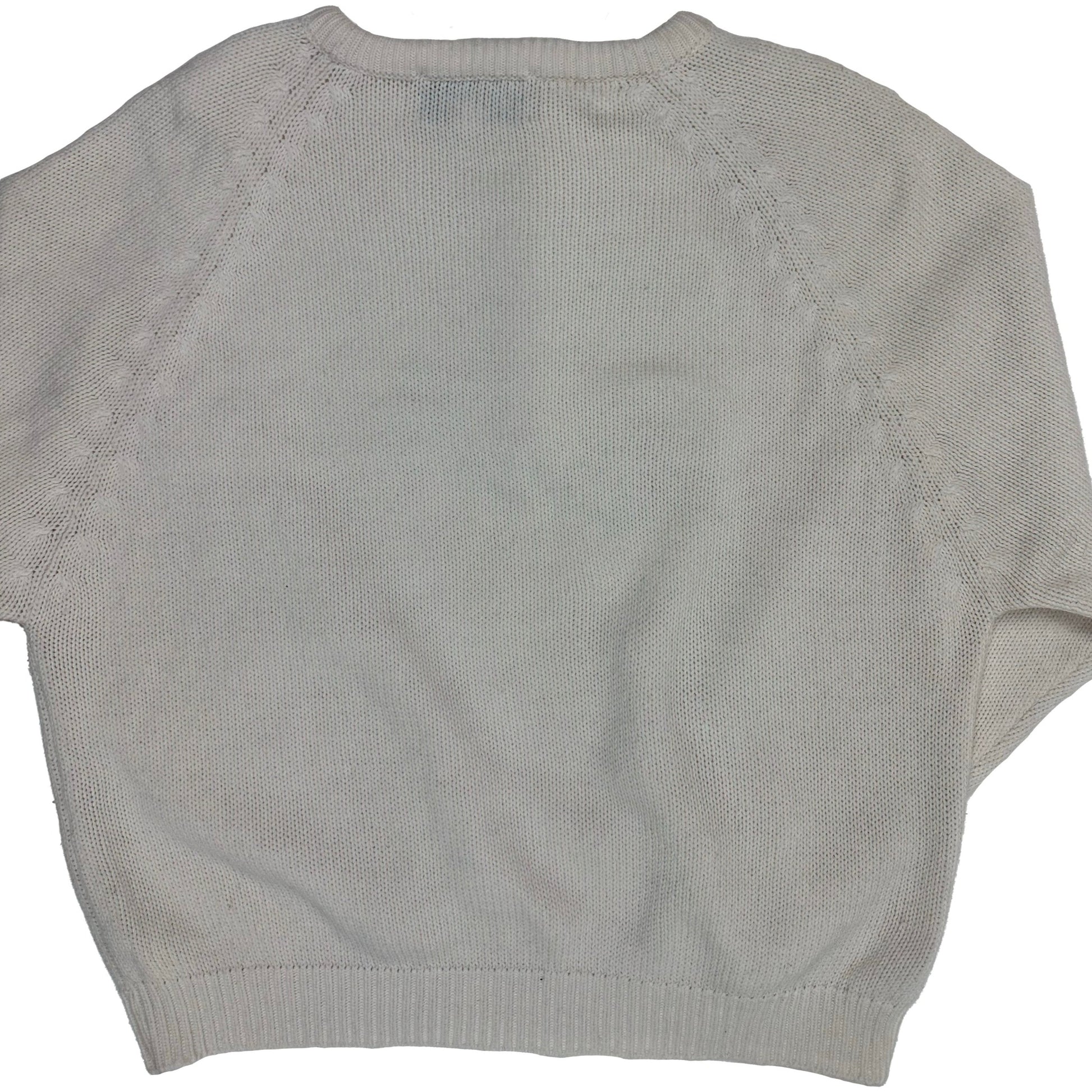 Sweet Baby Jane Vintage White Knit Sweater, L - Sweater - Cherry Buzz