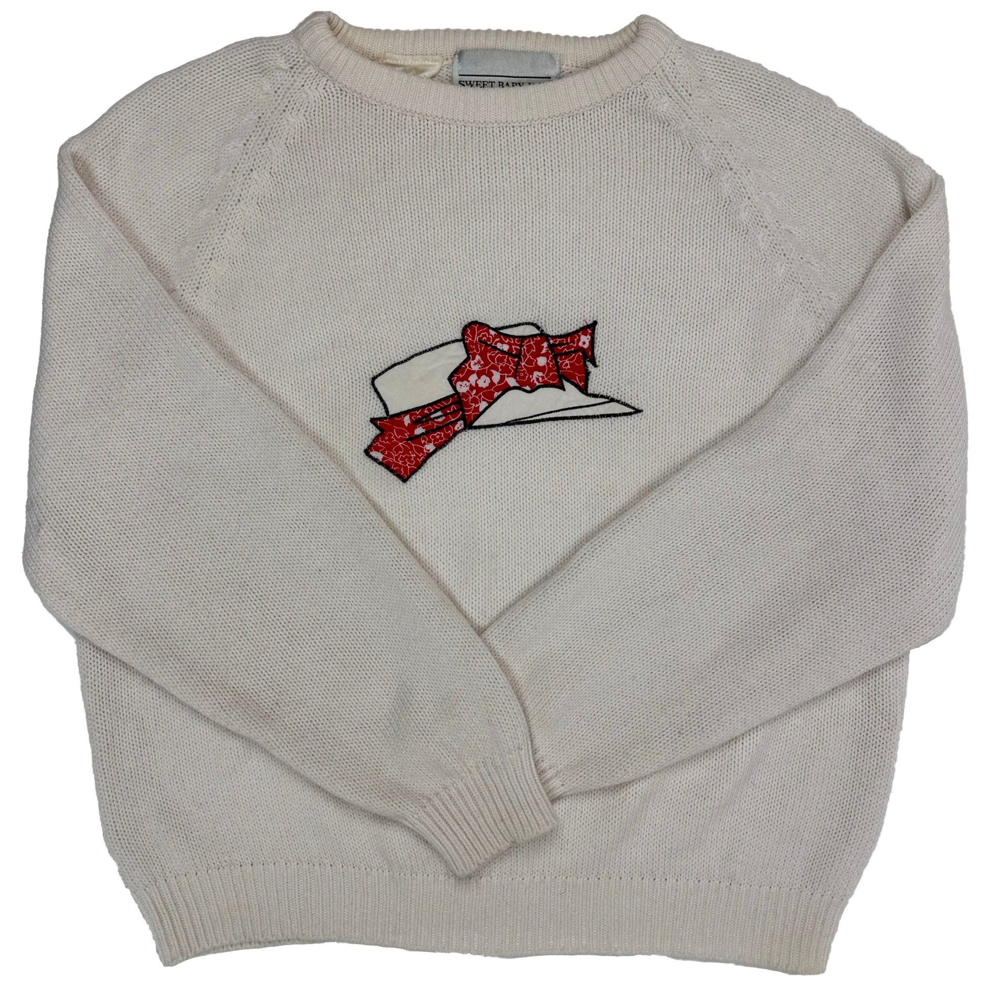 Sweet Baby Jane Vintage White Knit Sweater, L - Sweater - Cherry Buzz