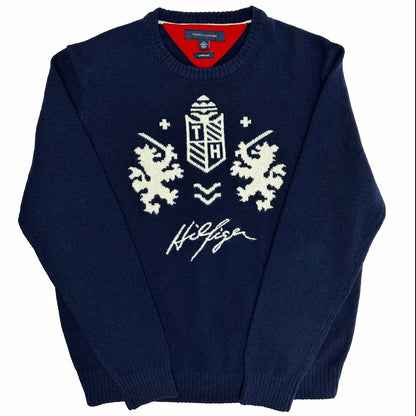 Tommy Hilfiger Rampant Lion Crest Crewneck Sweater, M - Sweater - Cherry Buzz