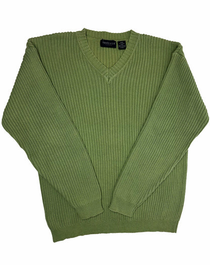 VanHeusen Green Fisherman Knit Sweater, M - Sweater - Cherry Buzz