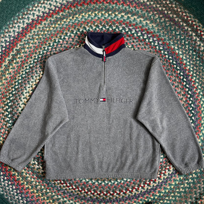 Tommy Hilfiger Tommy Hilfiger Grey Quarter Zip Fleece, L (L)